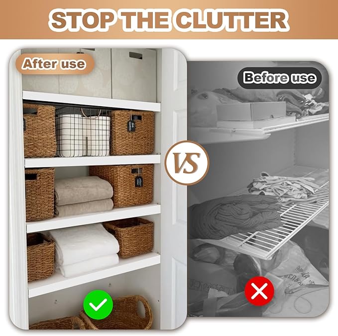 5 Pcs Wire Rack Covers 16x9x2.5 inch PVC Pantry Shelf Cover 0.31 inch Thick Removable Closet Wire Rack Shelf Covers,Decoration Kitchen Bathroom Office Shelving (Light Luxury White,16x9x2.5inch)