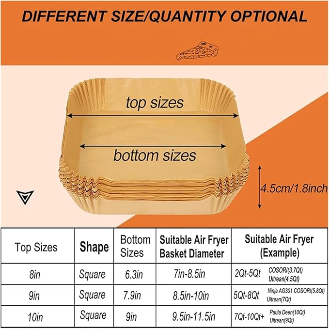 Large Air Fryer Disposable Paper Liners Nonstick 23cm Oven Airfryer Parchment Baking Paper ，Compatible For Ninja，Compatible For COSORI ，Grill Cooking Basket(16cm round,200 Pcs)