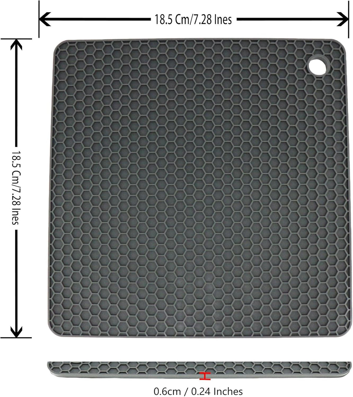 Silicone Pot Holders - Multi Use Trivets for Hot Dishes & Pans, Heat Resistant Mats for Countertop Set 4 Dark Gray