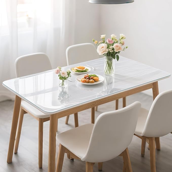 Clear Table Protector 12 x 14 Inch, 1.4mm Thick Waterproof PVC Plastic Table Cover, Durable Table Pad for Dining Room, Kitchen, Writing Desk, and Coffee Tables