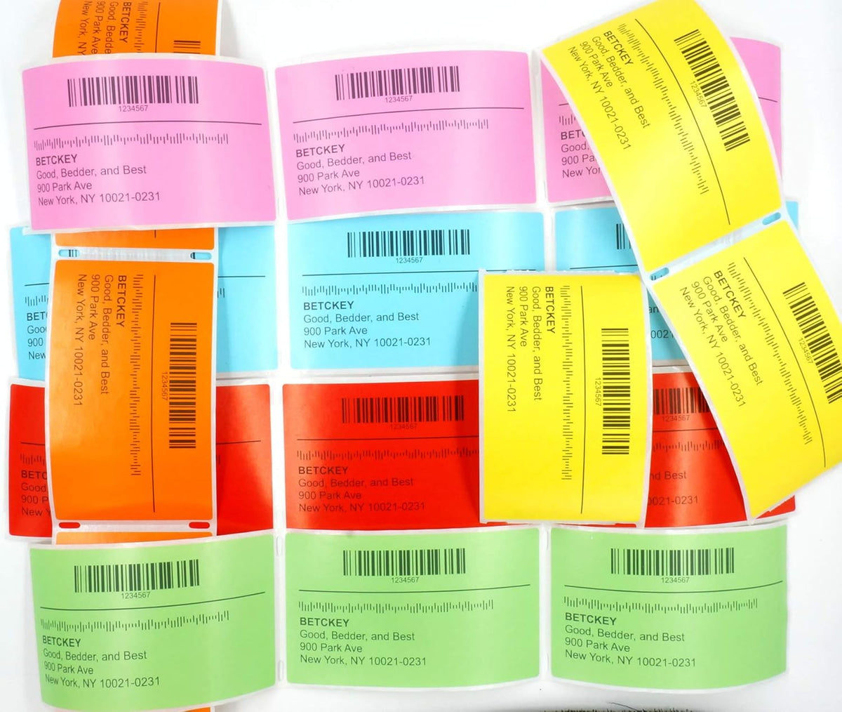 BETCKEY - 1.5" x 1" All Purpose & Address Labels Compatible with Zebra & Rollo Label Printer,Premium Adhesive & Perforated[Yellow, 6 Rolls, 7800 Labels]
