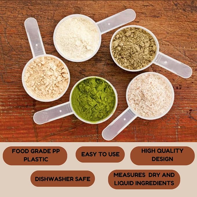 Plastic Measuring Scoop, 1 Tablespoon (14.8 cc | 1/2 oz. | 14.8 mL) Long Handle Spoons for Powders, Granules, Coffee, Pet Food, Baking Supplies, Protein and Other Dry Goods, BPA Free (Set of 1)