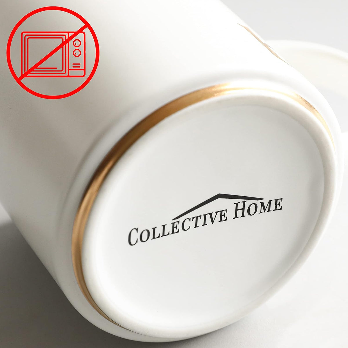 COLLECTIVE HOME - Monogram Ceramic Mugs, 15 oz Golden Initial Coffee Cups, Elegant Alphabet Tea Mugs, Elegant Personalized Mug with Gift Box, Unique Mug with Double Side Capital Letter (P)