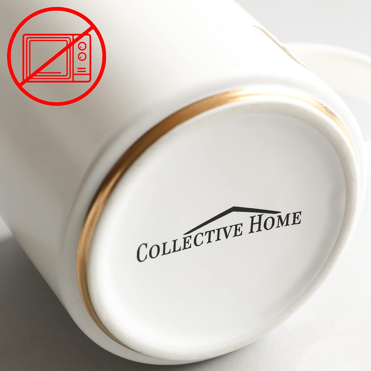 COLLECTIVE HOME - Monogram Ceramic Mugs, 15 oz Golden Initial Coffee Cups, Elegant Alphabet Tea Mugs, Elegant Personalized Mug with Gift Box, Unique Mug with Double Side Capital Letter (O)