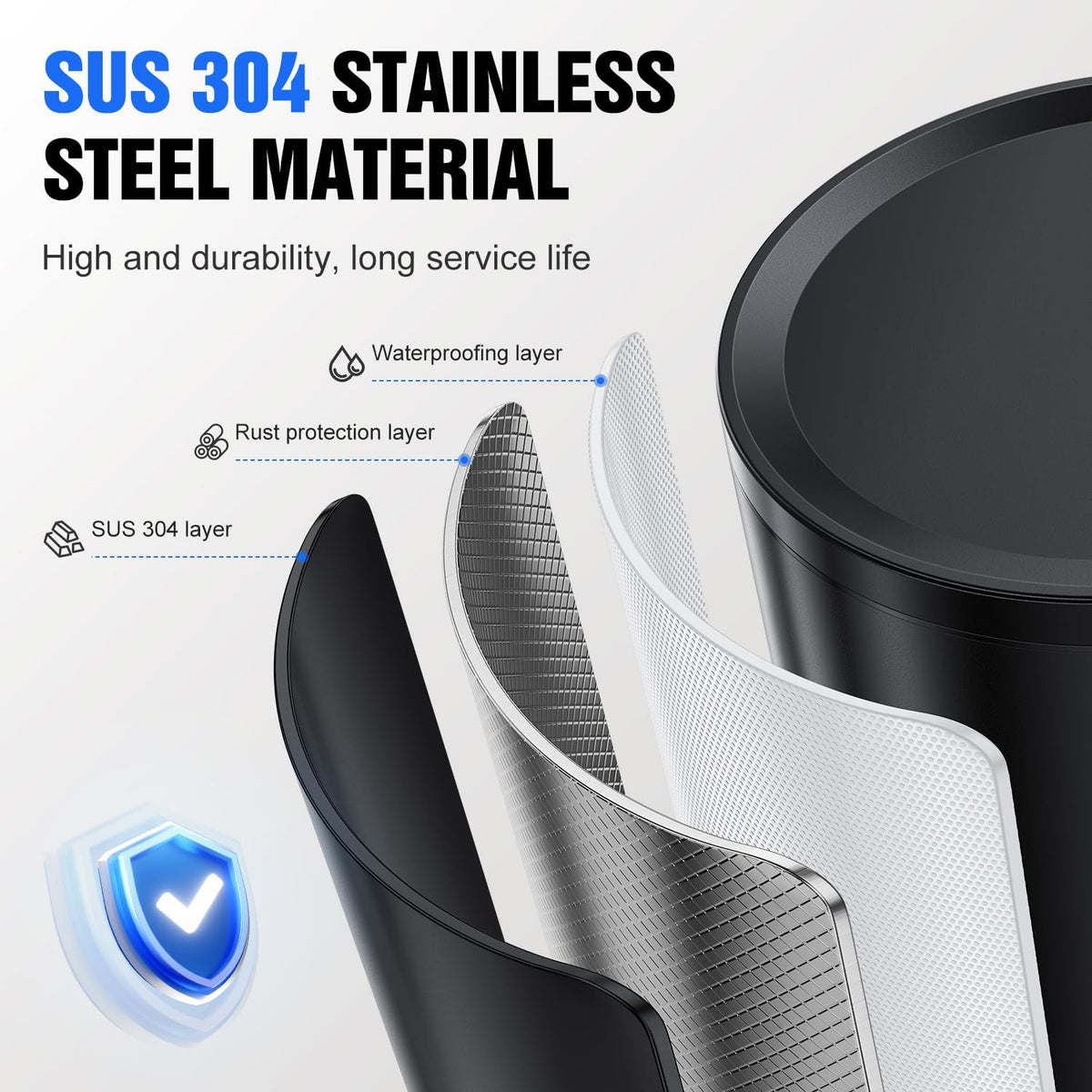 Automatic Soap Dispenser Touchless, Stainless Steel 11.5 oz 3 Levels Adjustable Hand Soap Dispenser with Rechargeable Sensor Pump for Kitchen & Bathroom Liquid Soap, Black