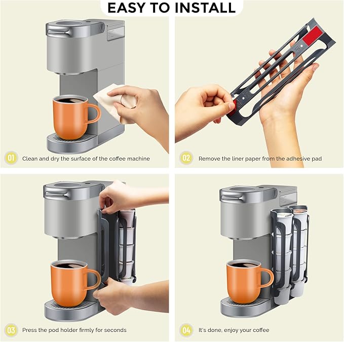 K Cup Holder for Keurig: Coffee Pod Holders for Counter Small Space - Kcup holders for Wall Mount (3, Gray)