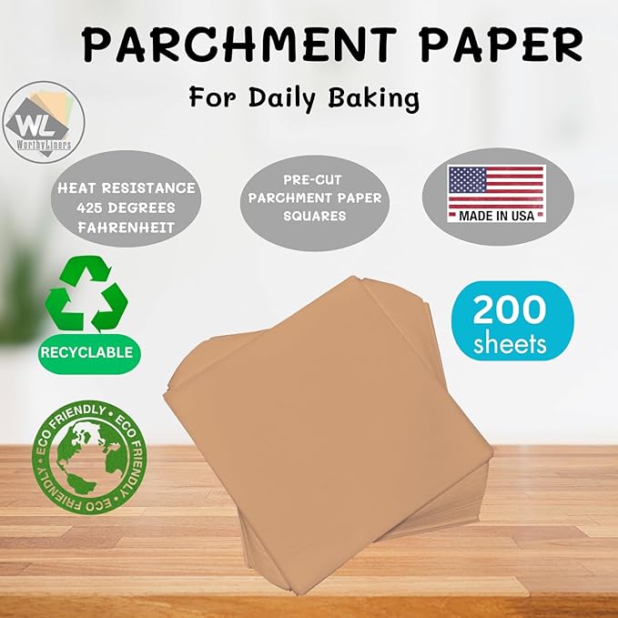 Natural Parchment Paper Squares 200 Pieces (3"x3")