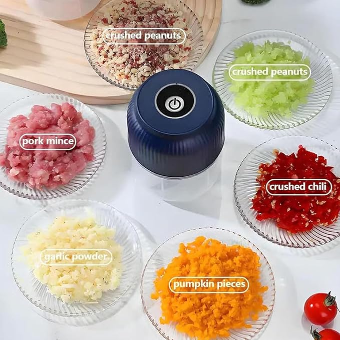 2026 New Electric Garlic Chopper, Mini Portable Veggie Chopper, Small Cordless Garlic Choppers Mincer, USB Rechargeable, 350ML Electric Mini Veggie Cutter for Onion, Garlic, Chili, Ginger (White*2)