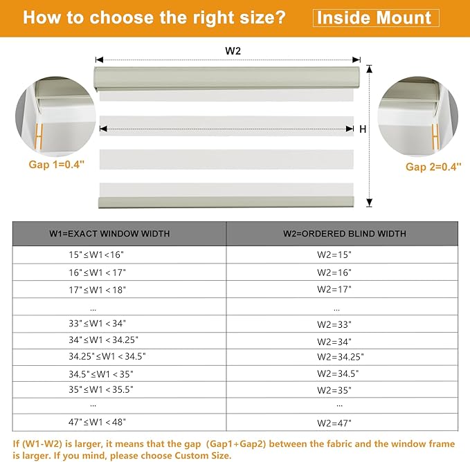Persilux Cordless Zebra Shades (47" W X 72" H, Cream) Free-Stop Window Shades Dual Layer Light Control for Day and Night, Light Filtering Sheer Blinds for Windows, Easy to Install