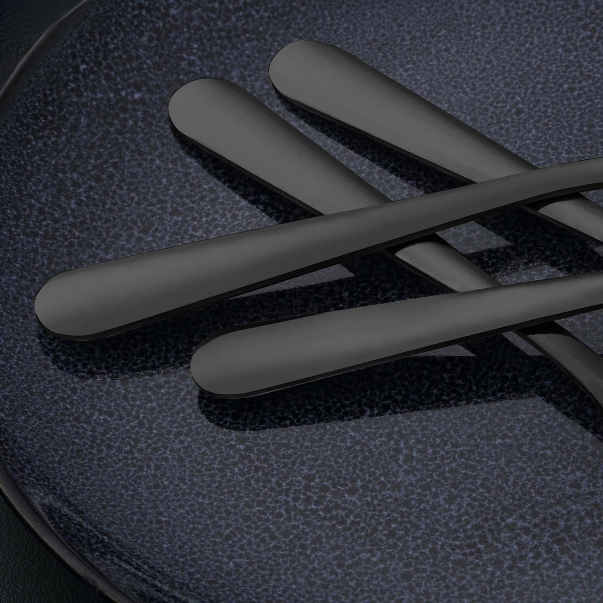 24-Piece Dinner Spoons Set (7.4 inch), Unokit Stainless Steel silverware, Tablespoon, Silverware Spoons Only for Home, Kitchen or Restaurant - Mirror Polished, Dishwasher Safe - Black