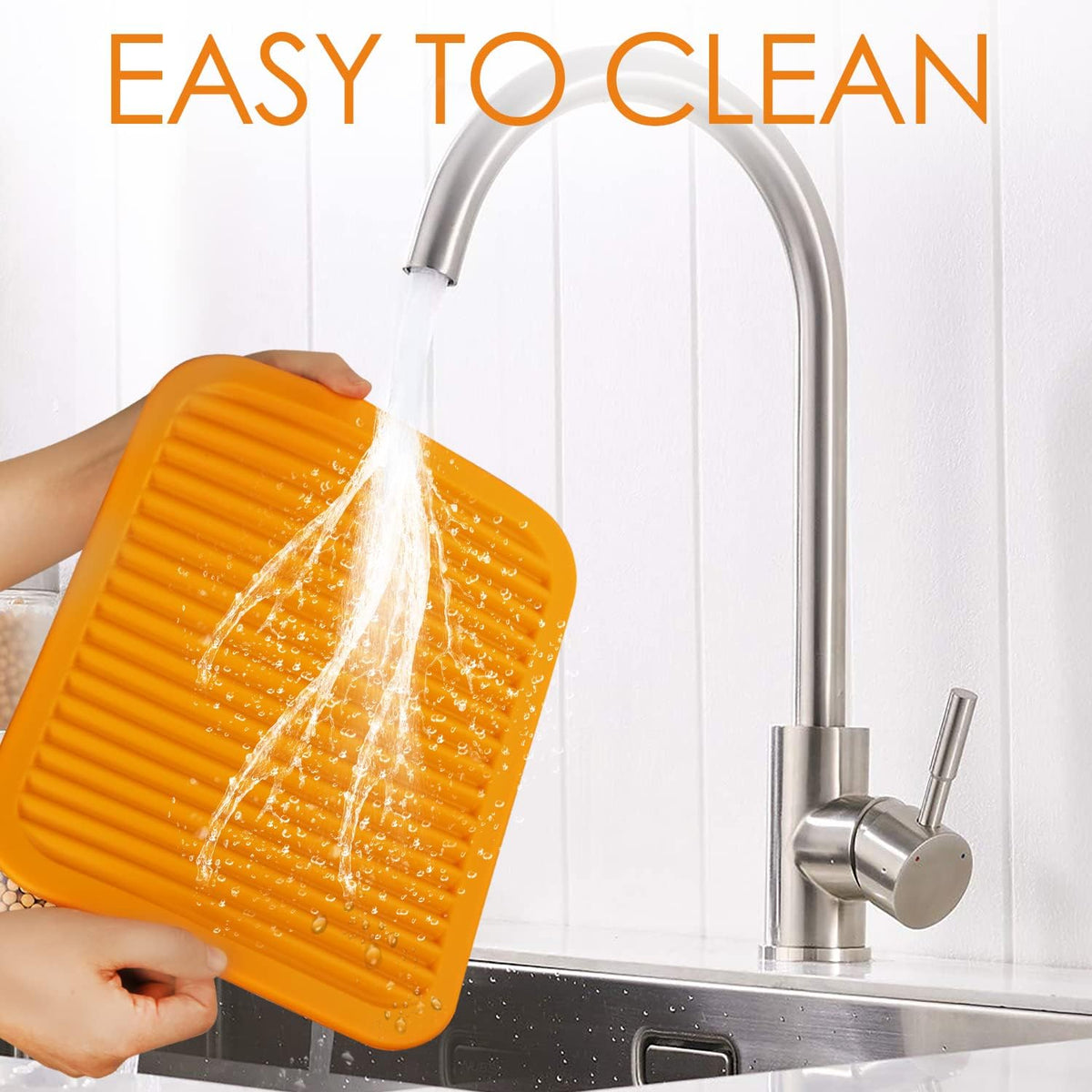 Silicone Trivets for Hot Pots and Pans, 9 * 12" Orange Silicone Hot Pads Pot Holders for Kitchen, 2 Pack Trivet Mat for Hot Dishes, Hot Pot Mats Hot Plates for Table Hot Dishes, Jar Opener