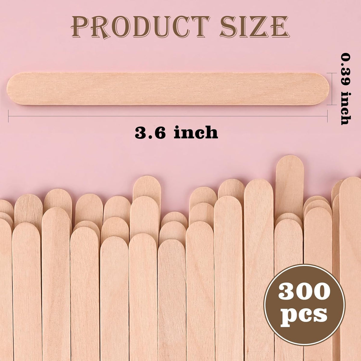 Sakolla 300 Pcs Popsicle Wooden Sticks, 3.65″ Length Natural Wood Mini Ice Cream Sticks for Ice Pop, Cakesicle, Cake Pop, DIY Crafts