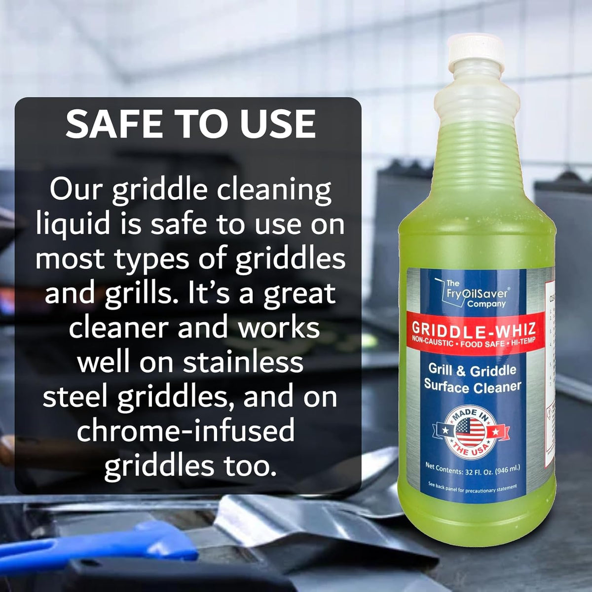 Combo Kit Flat Top Grill Griddle Surface Cleaner, 4-Pack Griddle-Whiz plus Griddles Scraper plus Pumice Stone for Tough Grease & Food Buildups for Griddles & Flat Top Grills