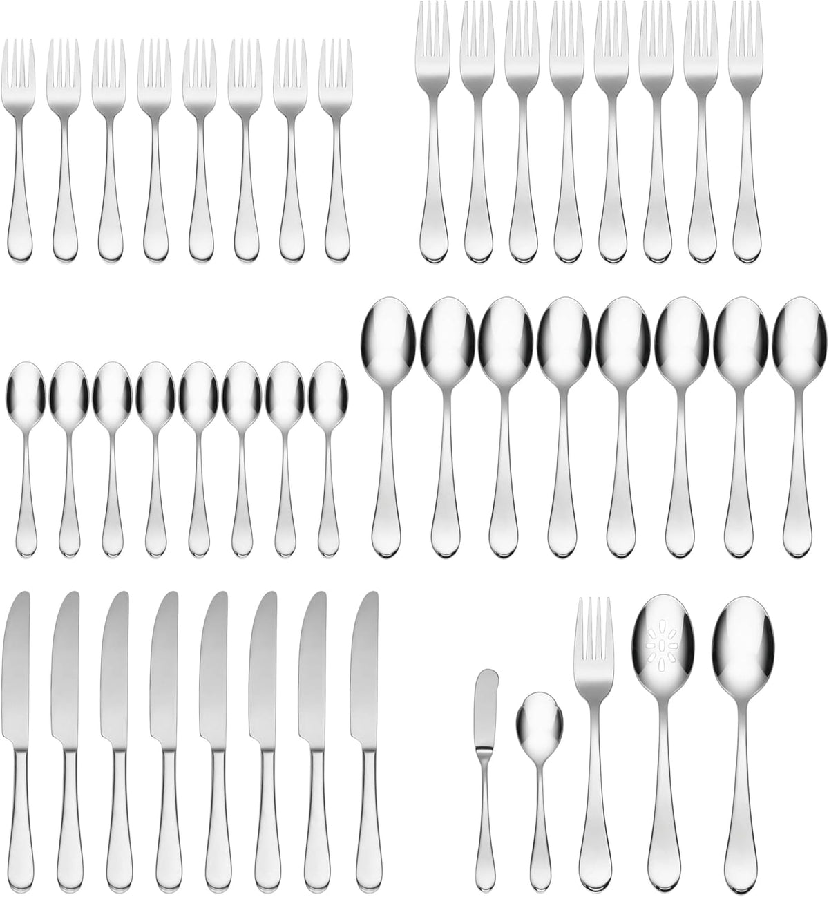 Oneida Icarus 45-Piece Flatware Set, Service for 8, Silver