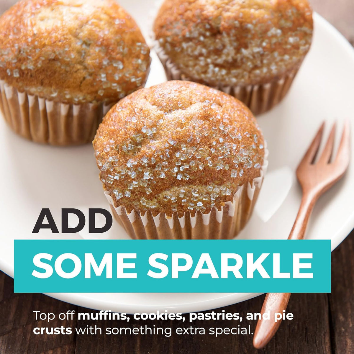 Sparkling Sugar (11oz) White Sparkling Sugar Crystals for Baking, Sanding Sugar, Extra Coarse Grain, Bright White, Maximize Sparkle, Holds Under Heat, Adds a Sweet Crunch, Non-GMO Sourced, Tested and Verified Gluten Free, Premium Quality