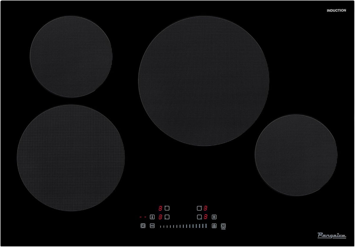 RCI301S 30" Induction Cooktop, 8100W, 4 Burners, Built-in Stove Top, Booster & Timer, 9 Power Levels, Slide Touch Control, Child Safety Lock, 240V Hard Wire, Ceramic Surface