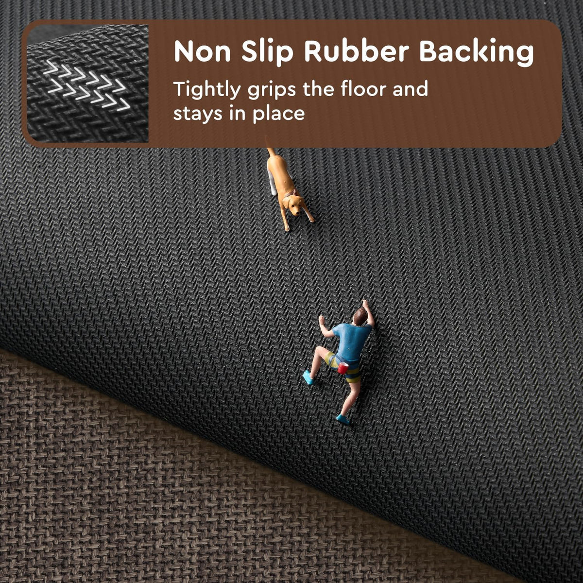 tchdio Kitchen Mats for Floor, Rubber Backed Kitchen Rugs Non Slip Washable, Superior Absorbent Kitchen Runner Rug Easy to Clean, Comfort Kitchen Floor Mat Front of Sink (Brown, 20" × 32")