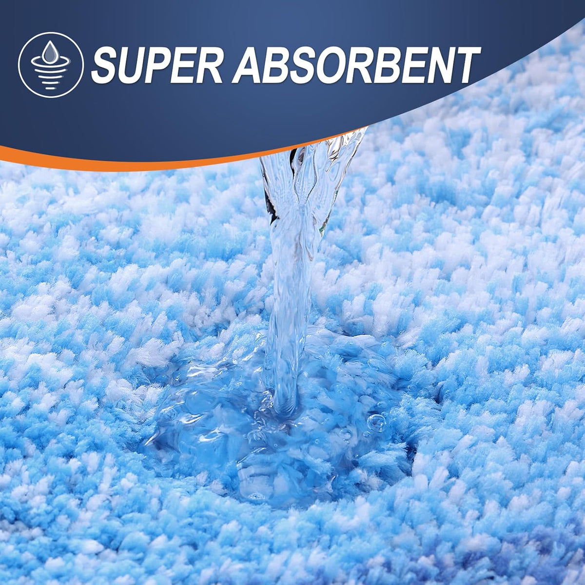 OLANLY Bathroom Runner Rugs 44x24, Extra Soft Absorbent Microfiber Bath Rugs, Rubber Backing, Quick Dry, Washable Bath Mats for Bathroom Floor, Tub and Shower, Home Decor Accessories, Light Royal Blue