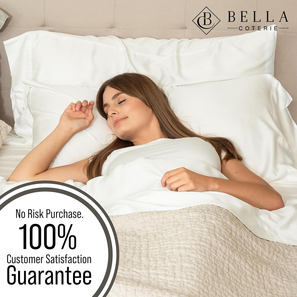Bella Coterie Luxury Bamboo Viscose Full Size Sheet Set | 100% Organically Grown | Ultra Soft | Cooling for Hot Sleepers | 18" Deep Pocket [White]