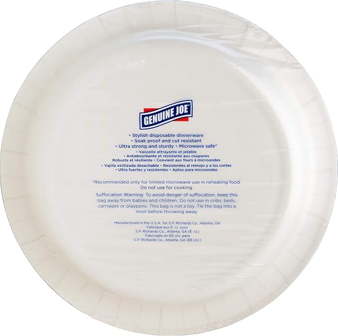 Genuine Joe Printed Paper Plates, 10" (Pack of 500)