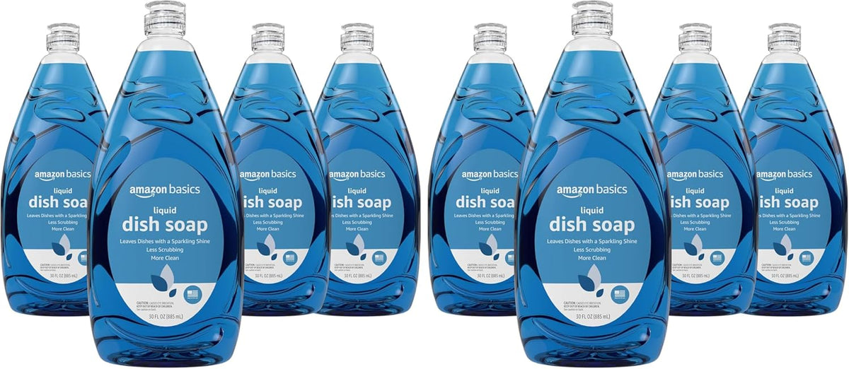 Amazon Basics Dish Soap, Fresh Scent, 30 fl oz, Pack of 8