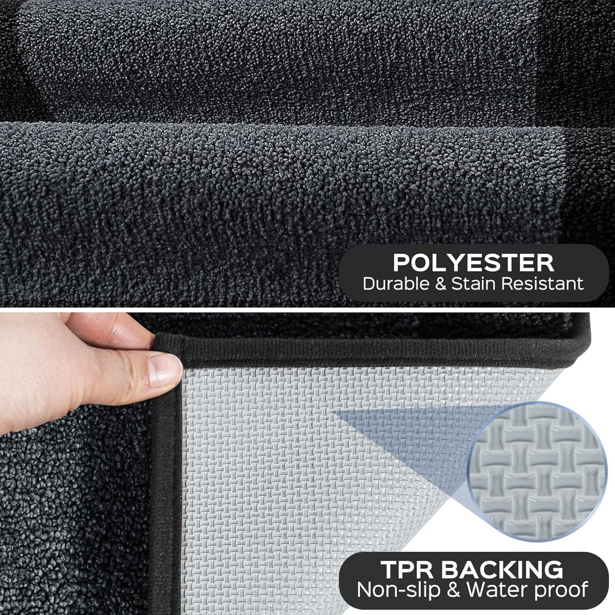 Machine Washable Kitchen Rug 24" x 96", Non Slip Kitchen Mat for Floor, Absorbent Entrance Runner Rug for Bedroom, Hallway, Bathroom, Door (Roll Packing)