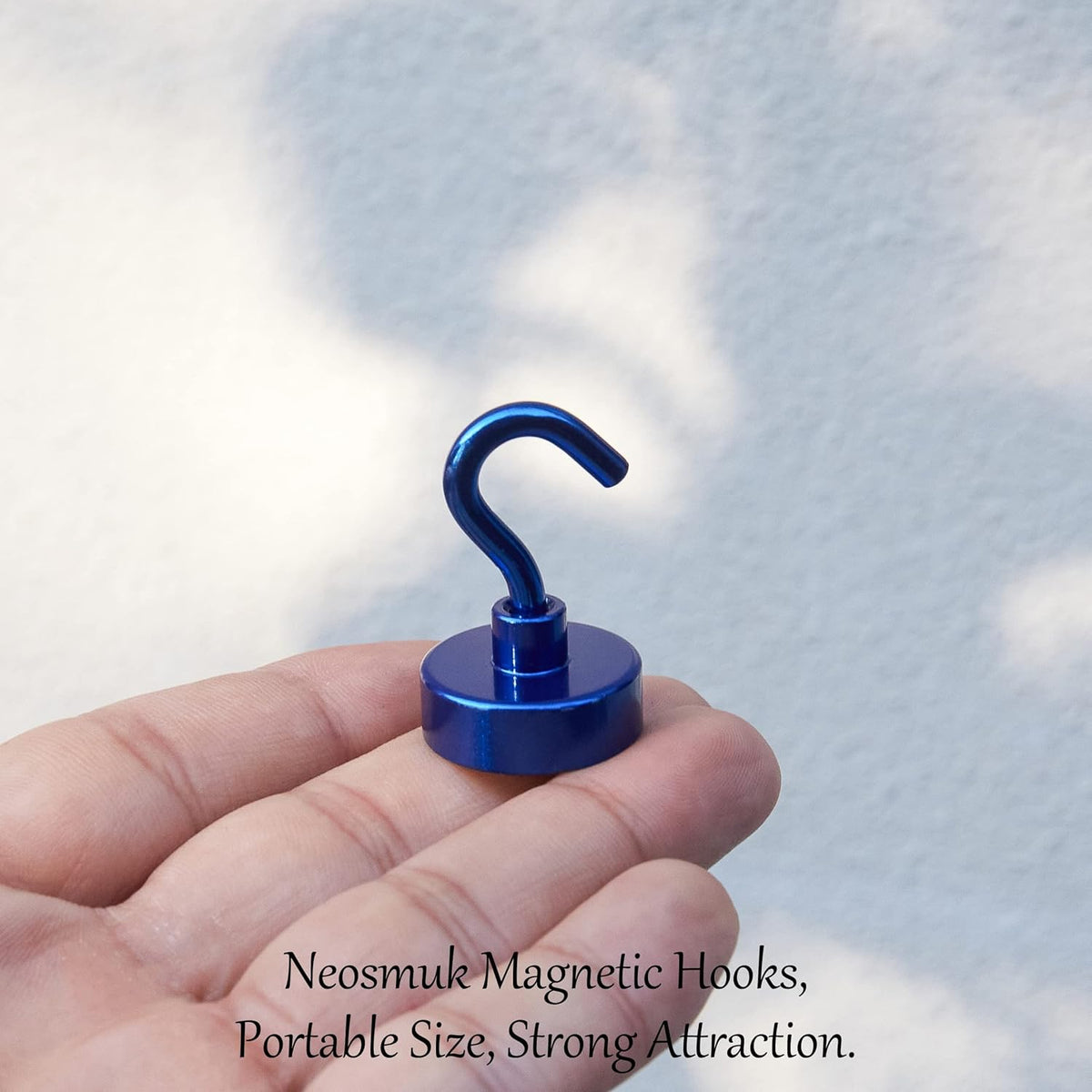 Neosmuk Magnetic Hooks, Heavy Duty Earth Magnets with Hook for Refrigerator, Extra Strong Cruise Hook for Hanging, Magnetic Hanger for Cabins, Grill (Navyblue, Pack of 10)