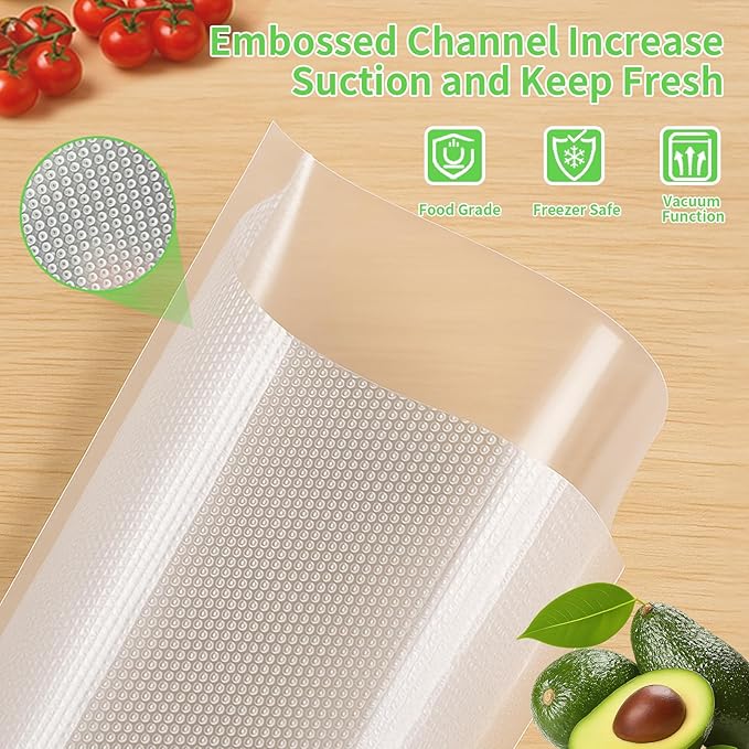 MakMeFre (Total 150Feet) 11” x 150’ Vacuum Sealer Bags Rolls with BPA Free,Heavy Duty Vacuum Food Sealer Storage Bags Rolls,Cut to Size Roll,Great for Sous Vide