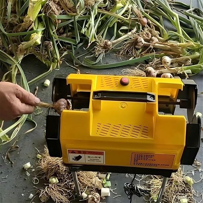 Electric Garlic Cutter & Root Remover Machine-Double Head Onion & Garlic Stem Cutter - for Garlic,Onion,and Small Roots