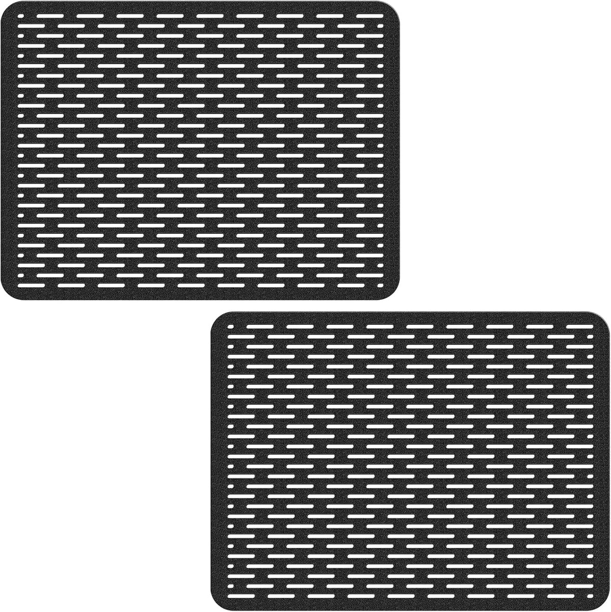Bligli Mesh Sink Mat, 15.7 x 11.8inch Sink Prtector Mats for Kitchen Sinks, PVC Eco-Friendly Sink Protectors for Bottom of Sink, Fast Draining, Easy Cleaning, Black