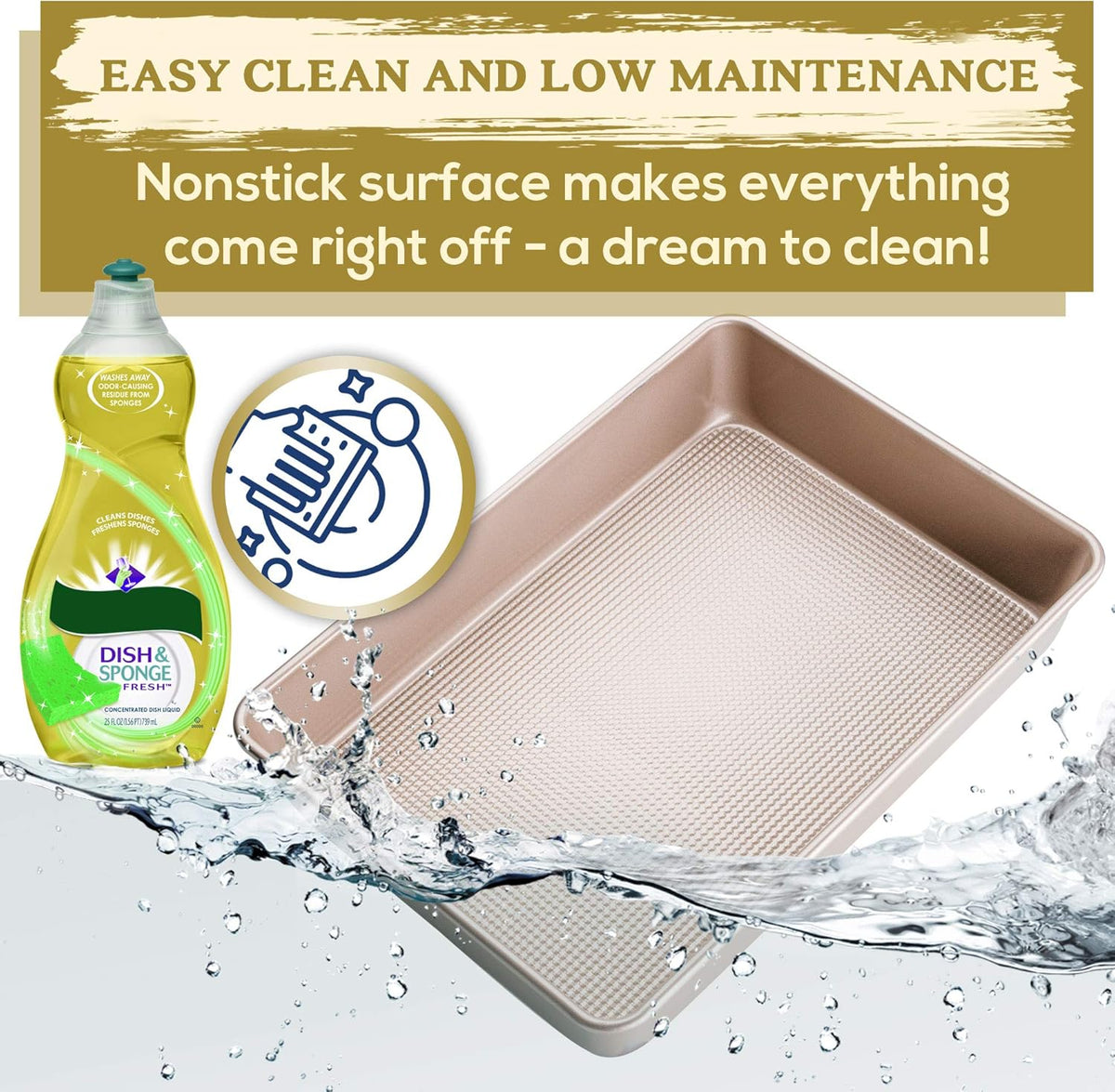 Ultra Cuisine 9x13 Inch Cake Baking And Brownie Pan - Easy Cleaning And Low Maintenance - Elevated Non-Stick Even Baking Experience - Food Safe Coating - Bake Like A Pro For A Lifetime