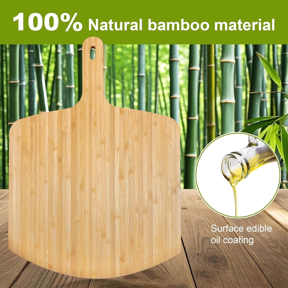Pizza Peel 12inch 2 pack Bamboo Pizza Paddle Wooden Pizza Peels Pizza Server for Ooni Oven Accessory Pizza Spatula Baking Homemade Cheese Bread Turner Pizza Pre board Pizza Tools Gift