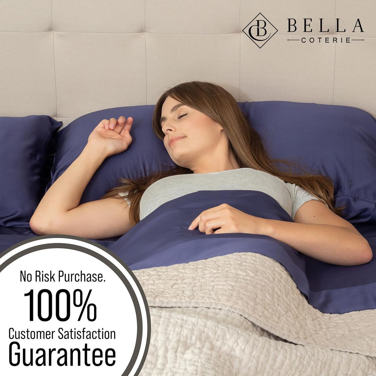 Bella Coterie Luxury Bamboo Viscose Split King Size Sheet Set | 100% Organically Grown | Ultra Soft | Cooling for Hot Sleepers | 18" Deep Pocket [Twilight Blue]