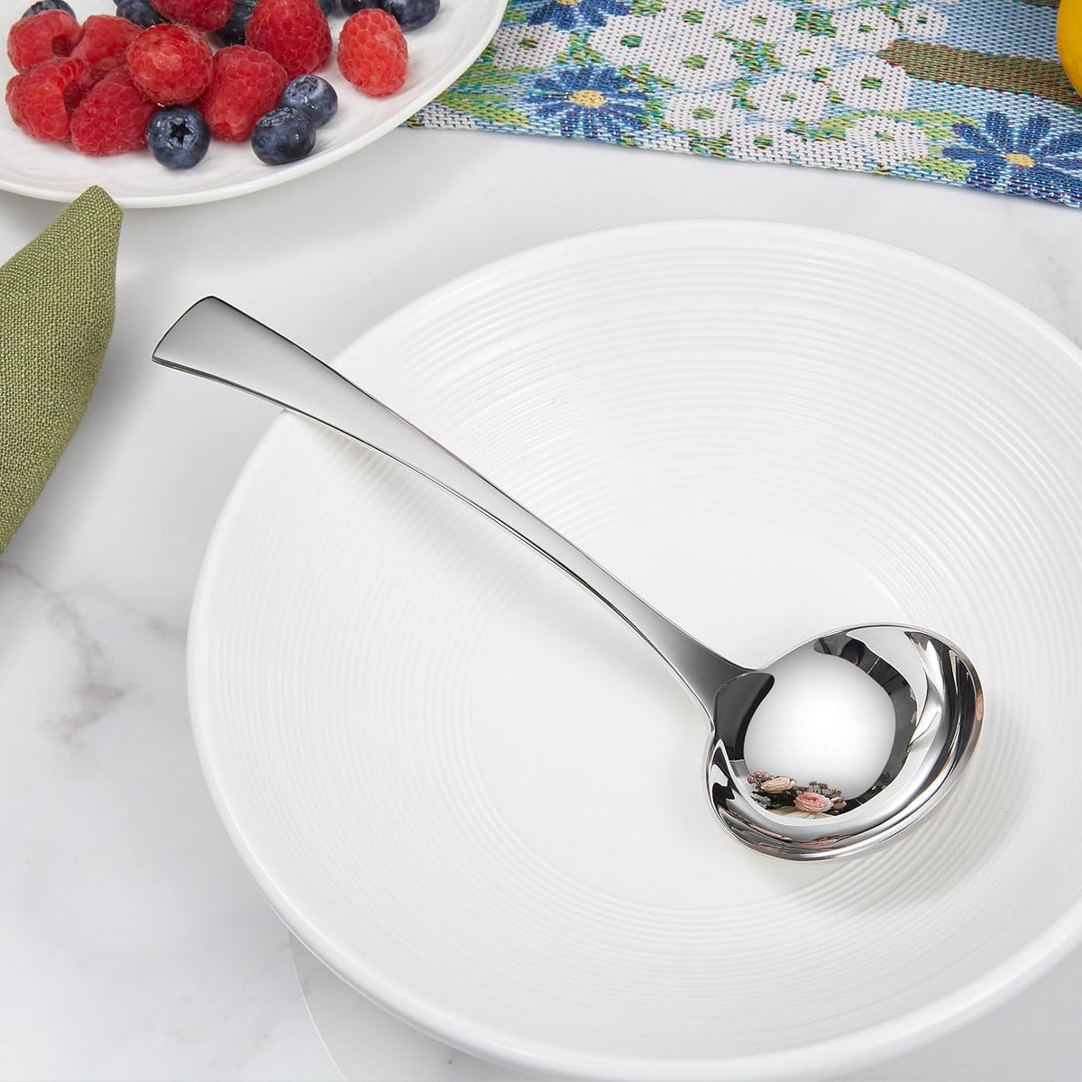 KEAWELL Austin Gravy Ladle, 18/10 Stainless Steel, 7.6 inch, Silver, Dishwasher Safe (2)
