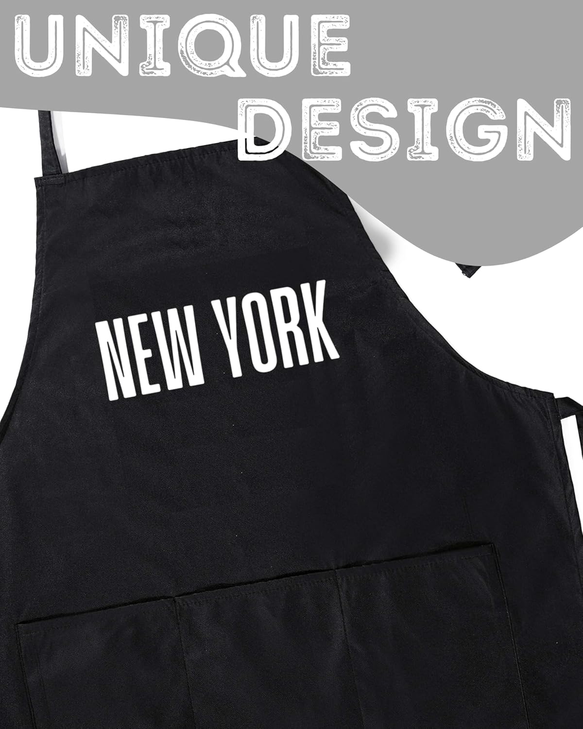 InnoBeta New York City Skyline Apron, Unisex Adult, Kitchen Apron with Pockets and Adjustable Neck Strap