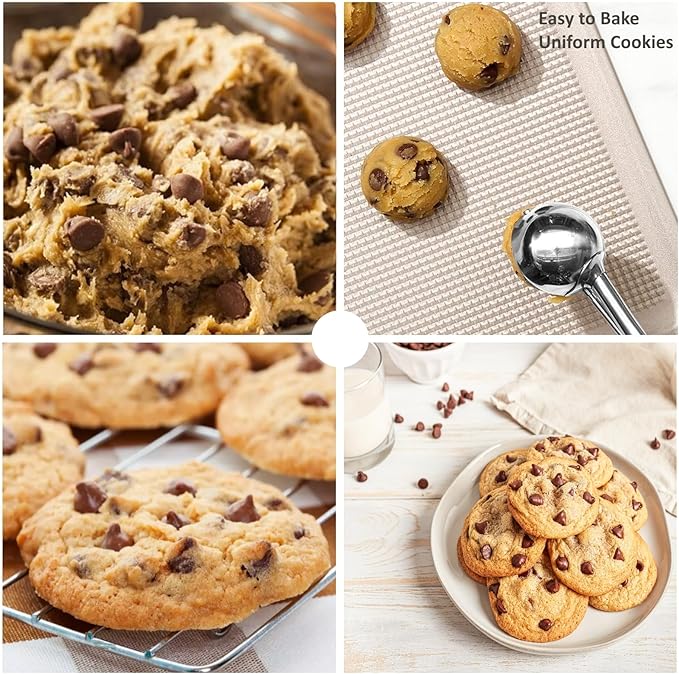 Cookie Scoop, Ice Cream Scoop, 0.8Tbsp/2.5tsp/12.5ml/0.5oz Cookie Scoops for Baking, 18/8 Stainless Steel Cookie Scooper for Baking, Cookie Dough Scoop, Ice Cream Scooper with Trigger Release(Mint)
