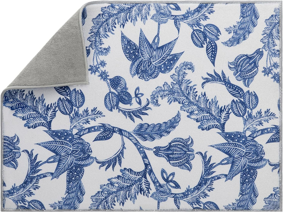 Dish Drying Mat Floral Print Microfiber kitchen drying mat, 20x15 inches, Dish Drying Mats for Kitchen Counter, Super Absorbent, Anti-Slip, Fast Drying, Kitchen Must-Have