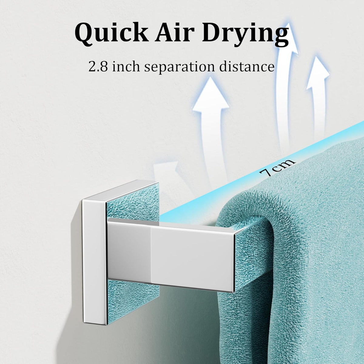 Alise Polished Chrome Towel Bars,15.75 Inch Towel Holder Towel Racks for Bathroom and Lavatory,SUS304 Stainless Steel Hand Towel Hanger Rail Wall Mount,Useable Length 13.98 Inch Towel Bar, GYT040-C