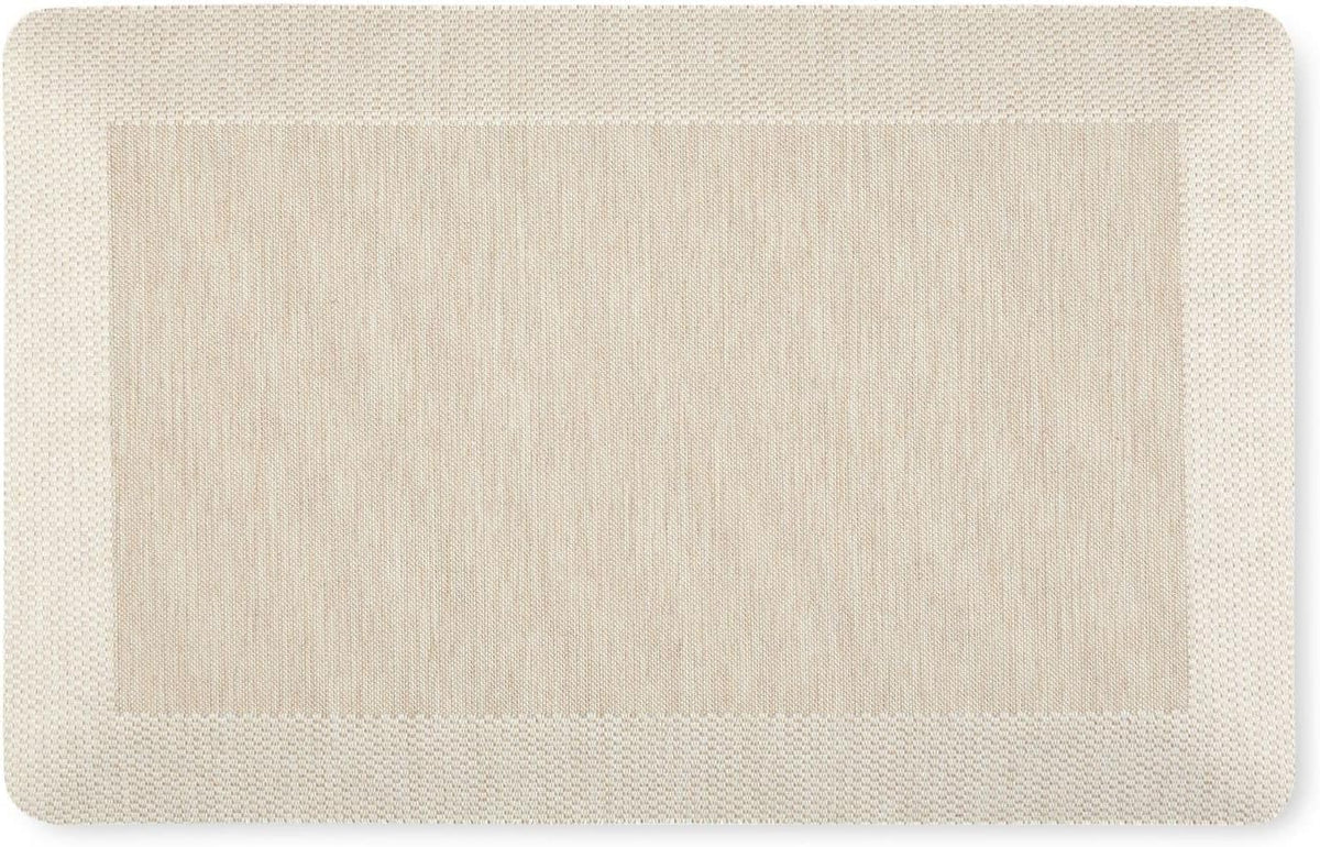 Martha Stewart Mira Modern Heathered Anti-Fatigue Air-Infused Kitchen Mat, Beige, 19.6"x32"