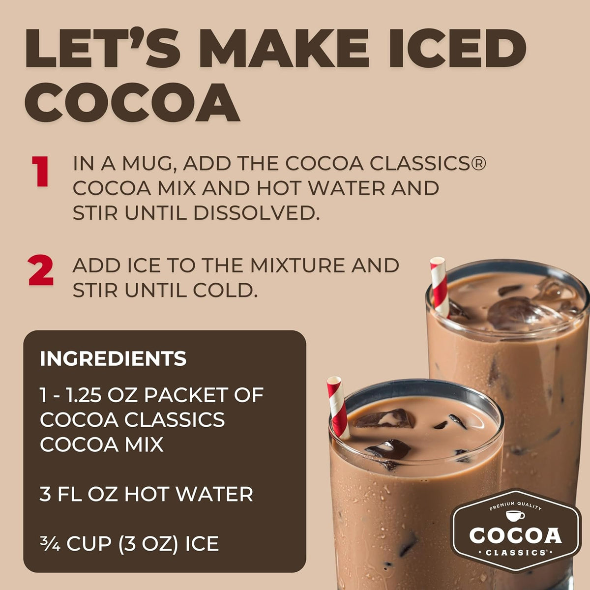 Cocoa Classics French Vanilla Cocoa Mix Hot Chocolate Made with Nonfat Milk Just Add Hot Water Make Hot or Iced Cocoa Gluten Free & Kosher Dairy Friendly 1.25oz Packets (Pack of 36)
