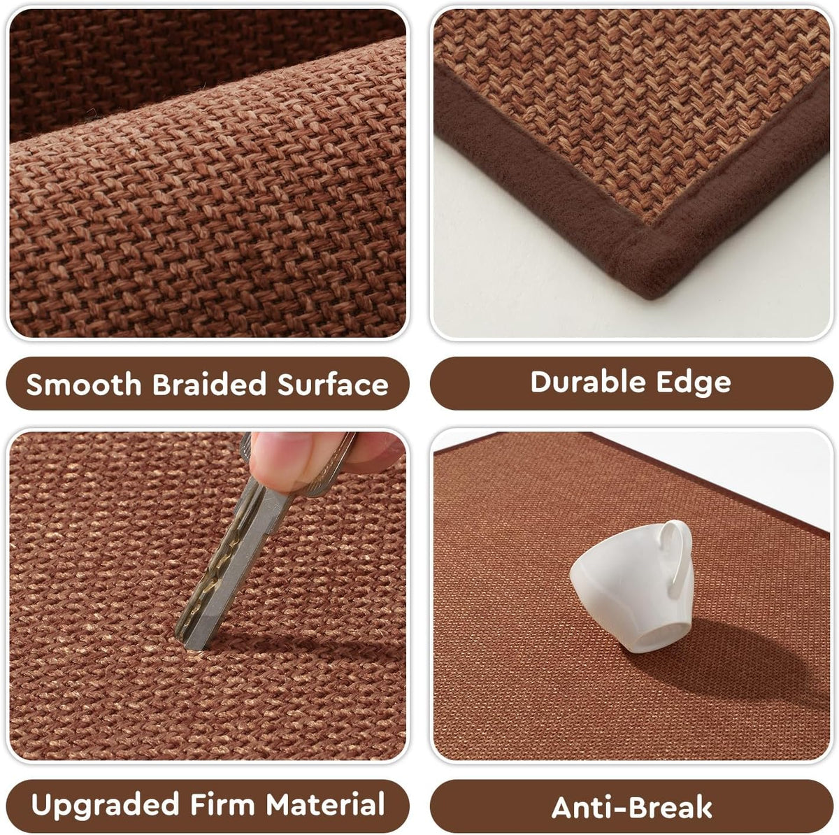 tchdio Kitchen Mats for Floor, Rubber Backed Kitchen Rugs Non Slip Washable, Superior Absorbent Kitchen Runner Rug Easy to Clean, Comfort Kitchen Floor Mat Front of Sink (Burnt Orange, 20" × 47")