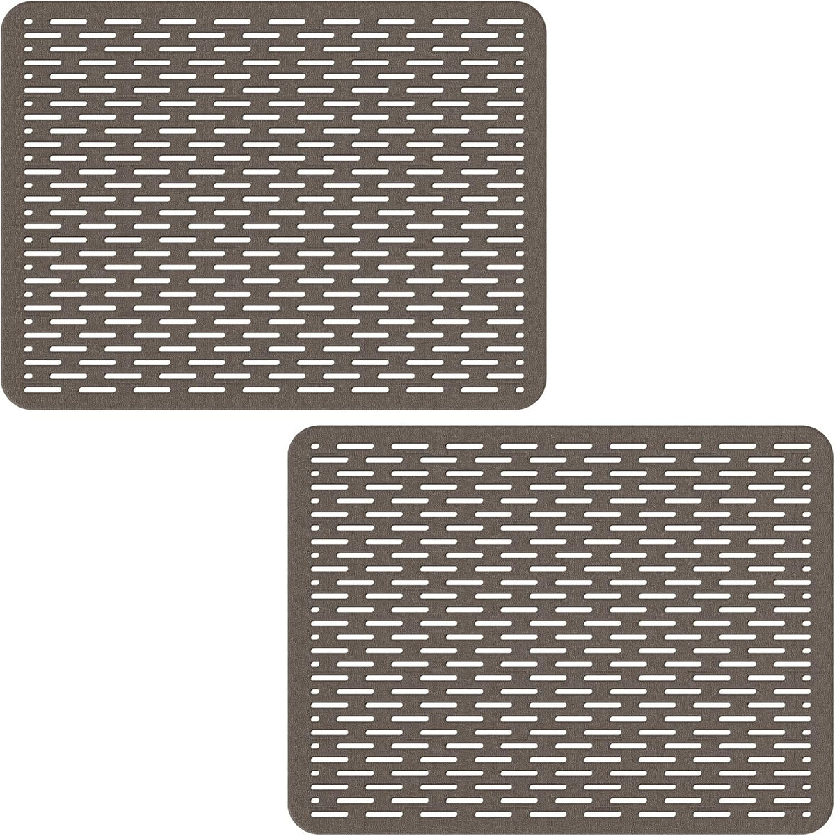 Bligli Mesh Sink Mat, 15.7 x 11.8inch Sink Prtector Mats for Kitchen Sinks, PVC Eco-Friendly Sink Protectors for Bottom of Sink, Fast Draining, Easy Cleaning, Clear Gray