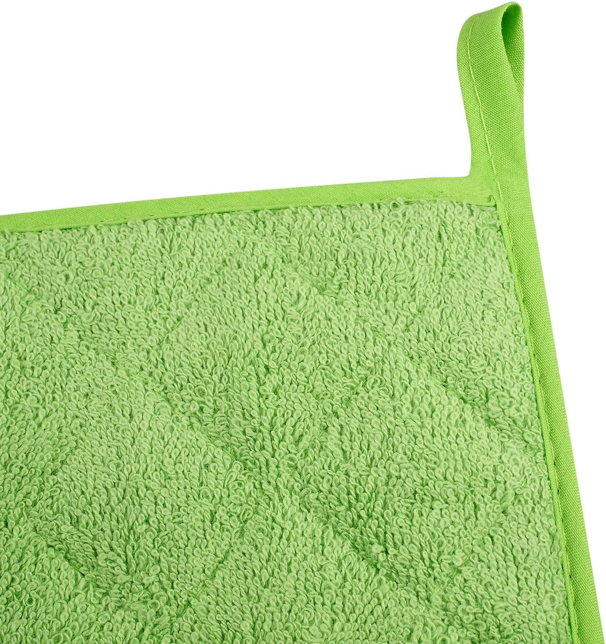 100% Cotton Kitchen Everyday Basic Terry Pot Holder Heat Resistant Coaster Potholder for Cooking and Baking Set of 5 Apple Green