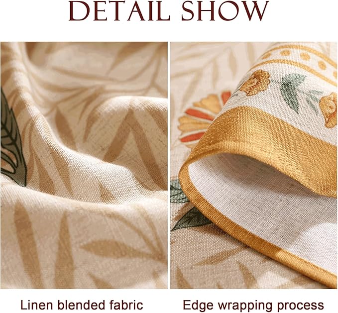 patdrea Designer French Linen Table Cloth for Round Table,Yellow Floral Pattern Durable Breathable Tablecloth,Fall Dacor for Kitchen Dining,Holiday Christmas,Thanksgiving,Diameter 67"-Cornflowers