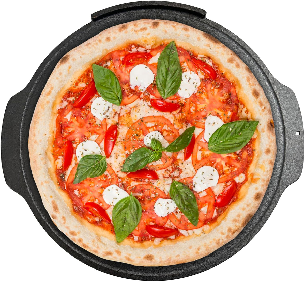 Outset Cast Iron Grill Pizza Pan, 18" Pizza Stone For Oven and Grill