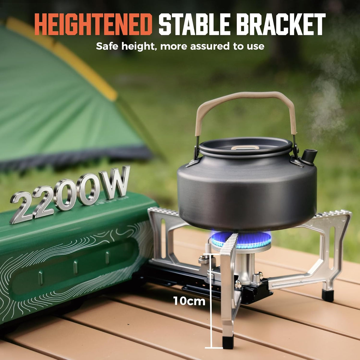 BIG HORN OUTDOORS Butane Camping Stove, Portable Folding Gas Burner with Carry Bag for Camping, Emergency Use and Outdoor Cooking
