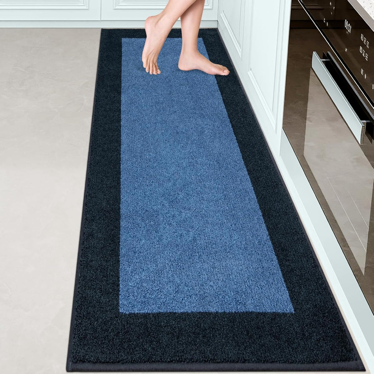 Machine Washable Runner Rug 24" x 84", Non Slip Kitchen Mat for Floor, Absorbent Entryway Rug for Kitchen, Bedroom, Hallway, Bathroom, Door (Roll Packing)