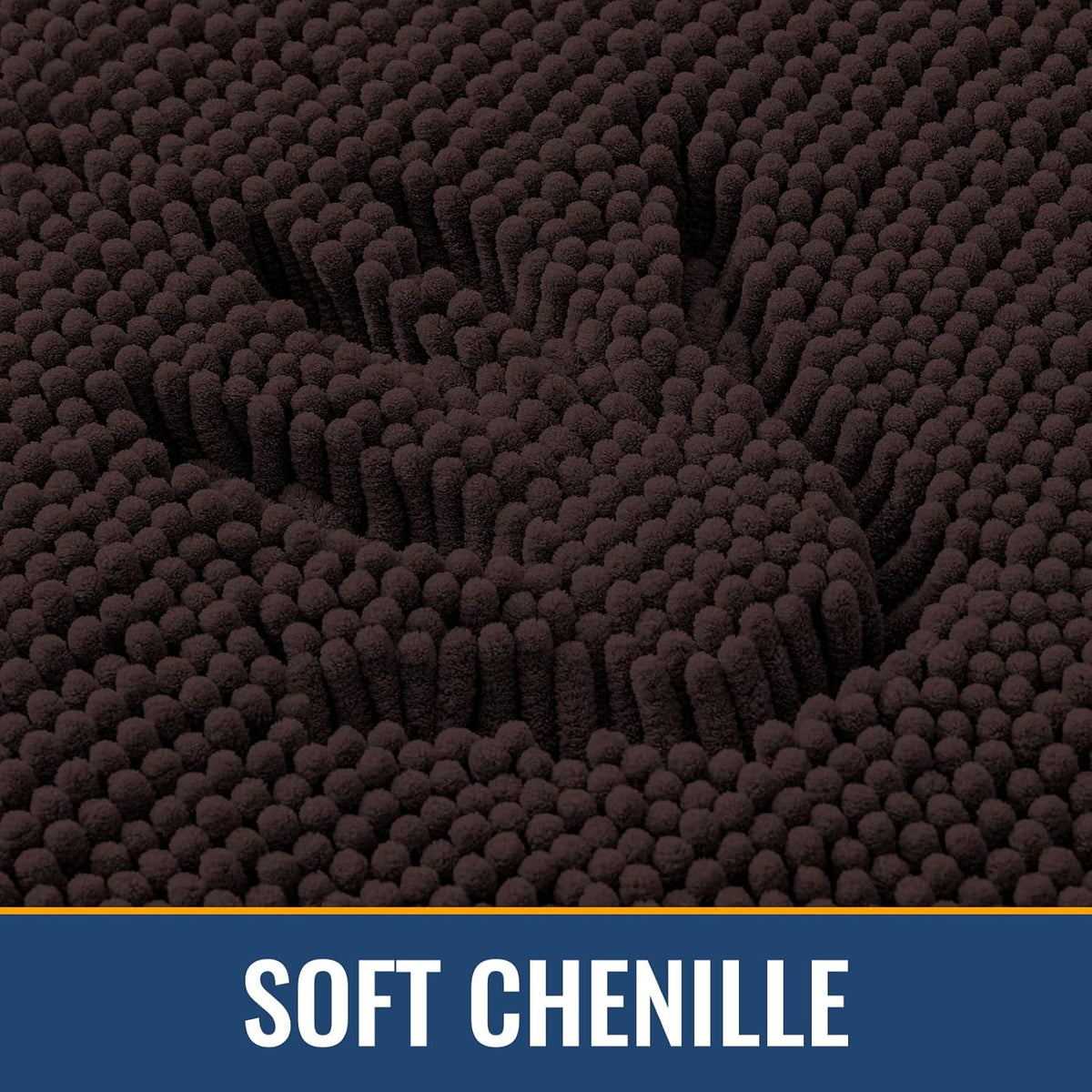 Arotive Bathroom Rugs 47x24, Extra Soft Absorbent Shaggy Chenille Bath Rugs, Machine Washable Rubber Backing Non-Slip Bath Mats for Bathroom Floor Tub and Shower, Home Decor Accessories, Brown