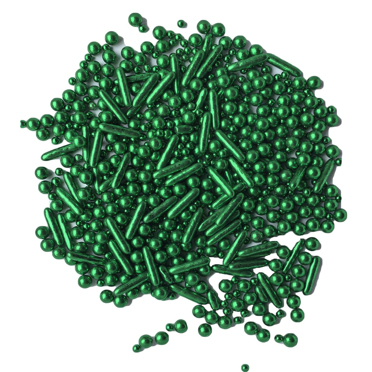 Sprinkles Green Pearl Sugar Candy Mix Size Baking Cake Decorations Cupcake Toppers Celebrations Shaker Jar Wedding Shower Party (120g/4.2oz）