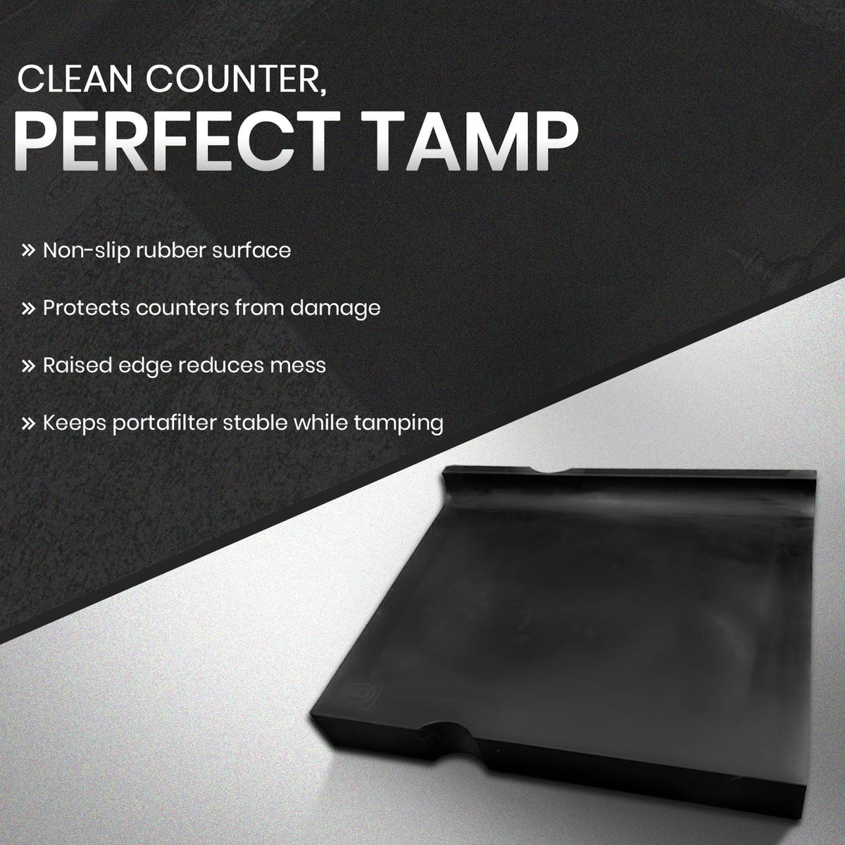Rattleware Premium Espresso Tamping Mat – Non-Slip Coffee Tamper Pad, Heatproof Rubber Countertop Protector, Durable Barista Tool for Espresso Machine, Coffee Bar and Kitchen Station (8" x 10")